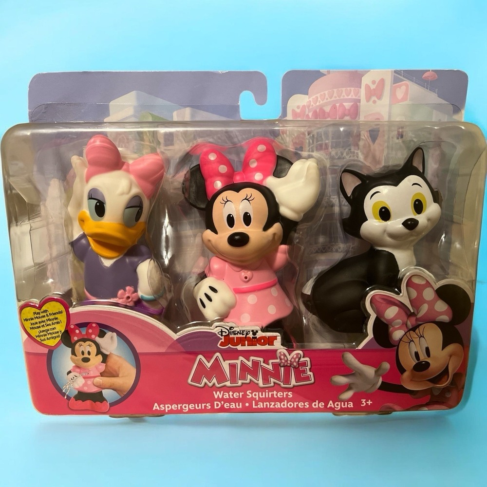 Disney Junior Minnie Mouse Daisy & Figaro Water Squirters Bath Toy Set NIB